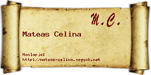 Mateas Celina névjegykártya